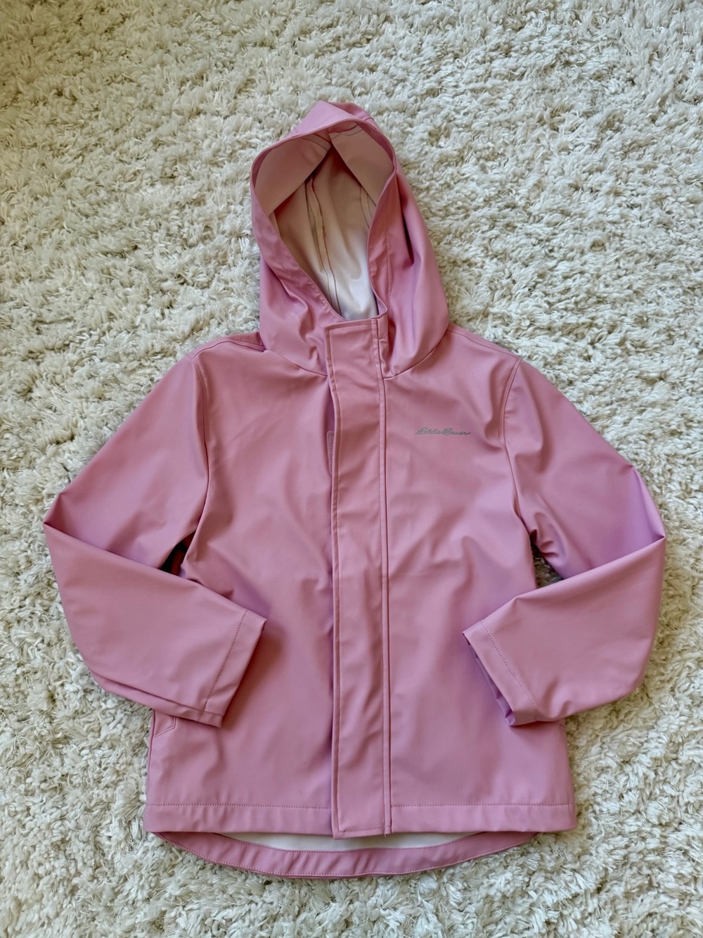 Eddie Bauer Girl Rock Skipper 7/8 Pink Hooded Rain Jacket